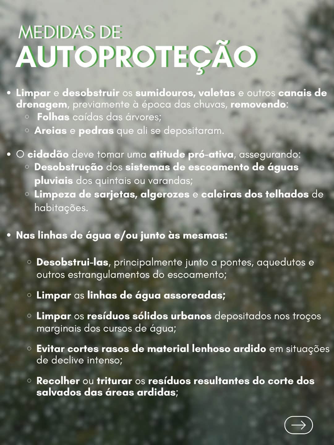 Aviso à População - Início do ano hidrológico - Medidas preventivas