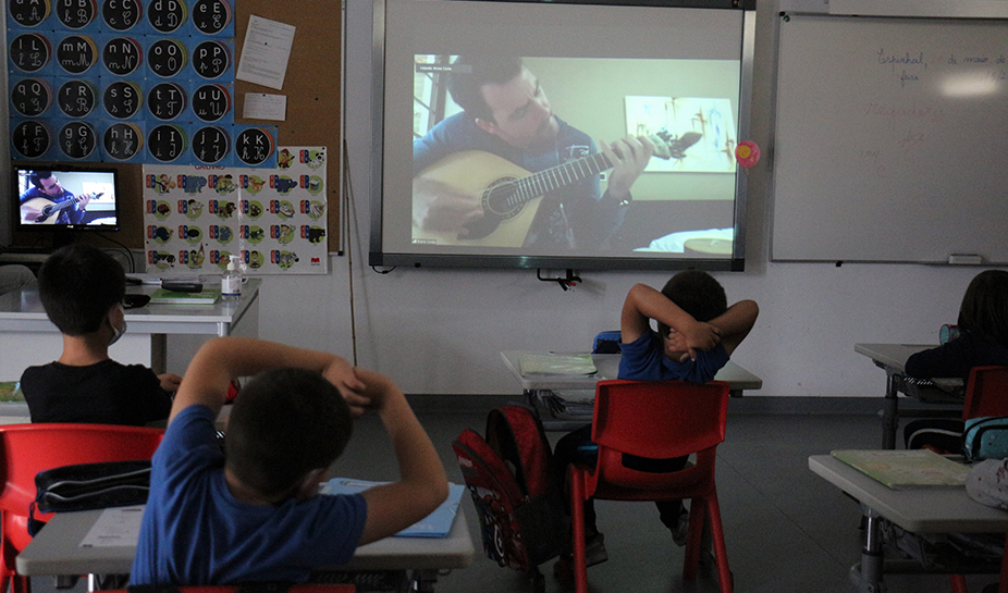 Guitarrista Bruno Costa foi à escola de Penela