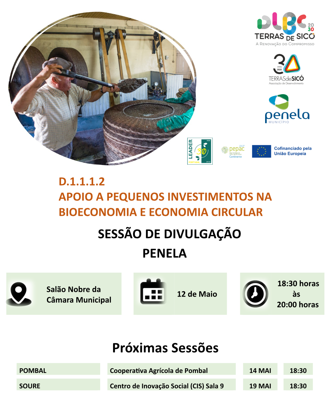 PEPAC - Candidaturas ao Apoio a Pequenos Investimentos na Bioeconomia e Economia Circular - Sessão de Esclarecimento em Penela
